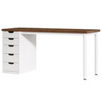 Computer Desk with 5 Drawers - 47 Inch Rustic Design