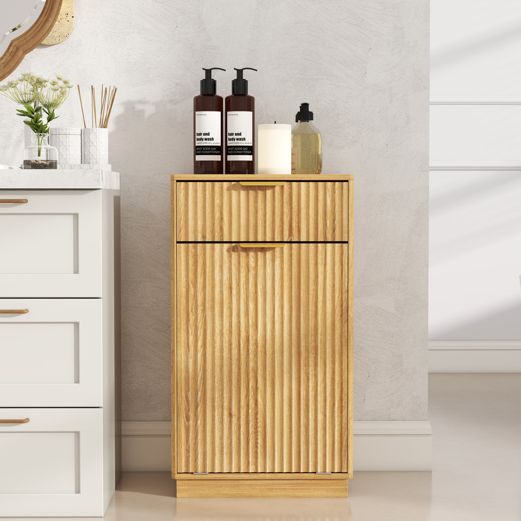 10-Gallon Woodgrain Tilt-Out Trash Can Cabinet