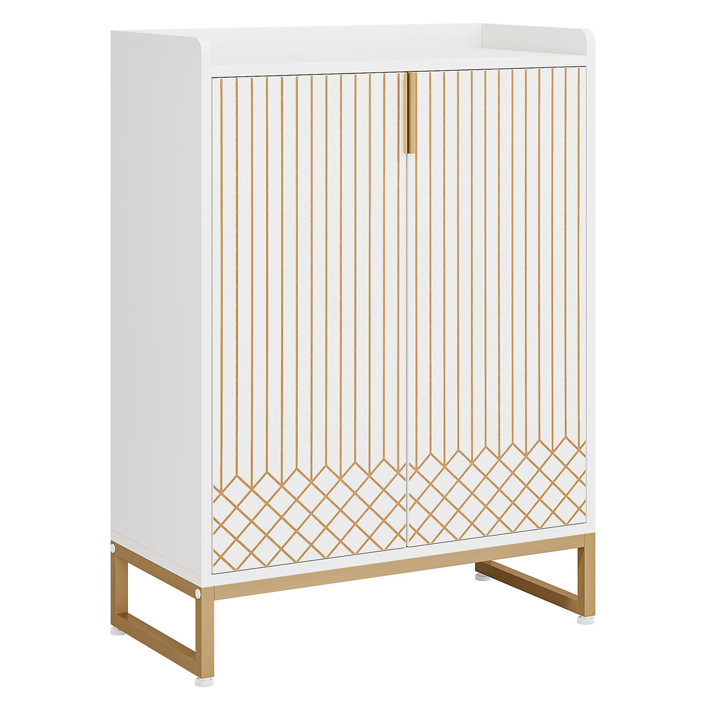 29.52 Inches White Shoe Cabinet