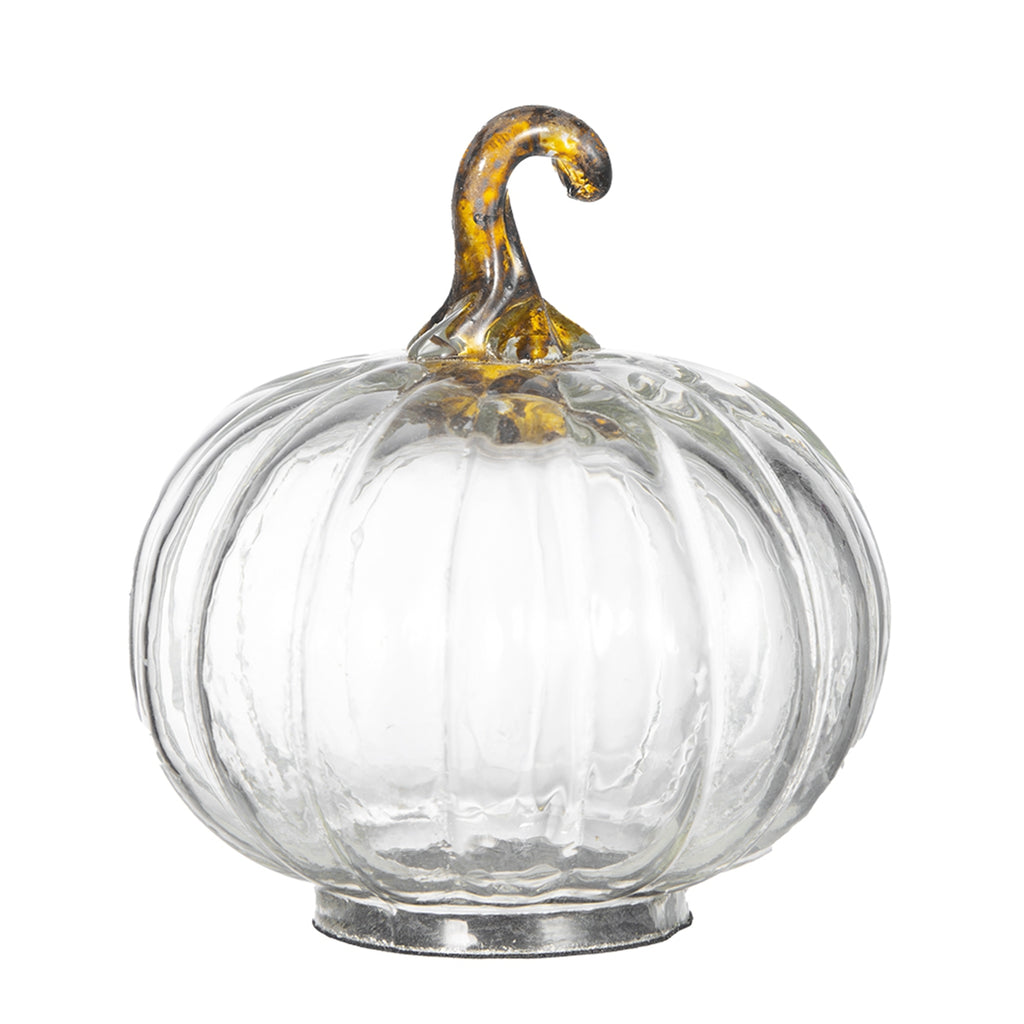 Set of 4 Clear Glass Pumpkins