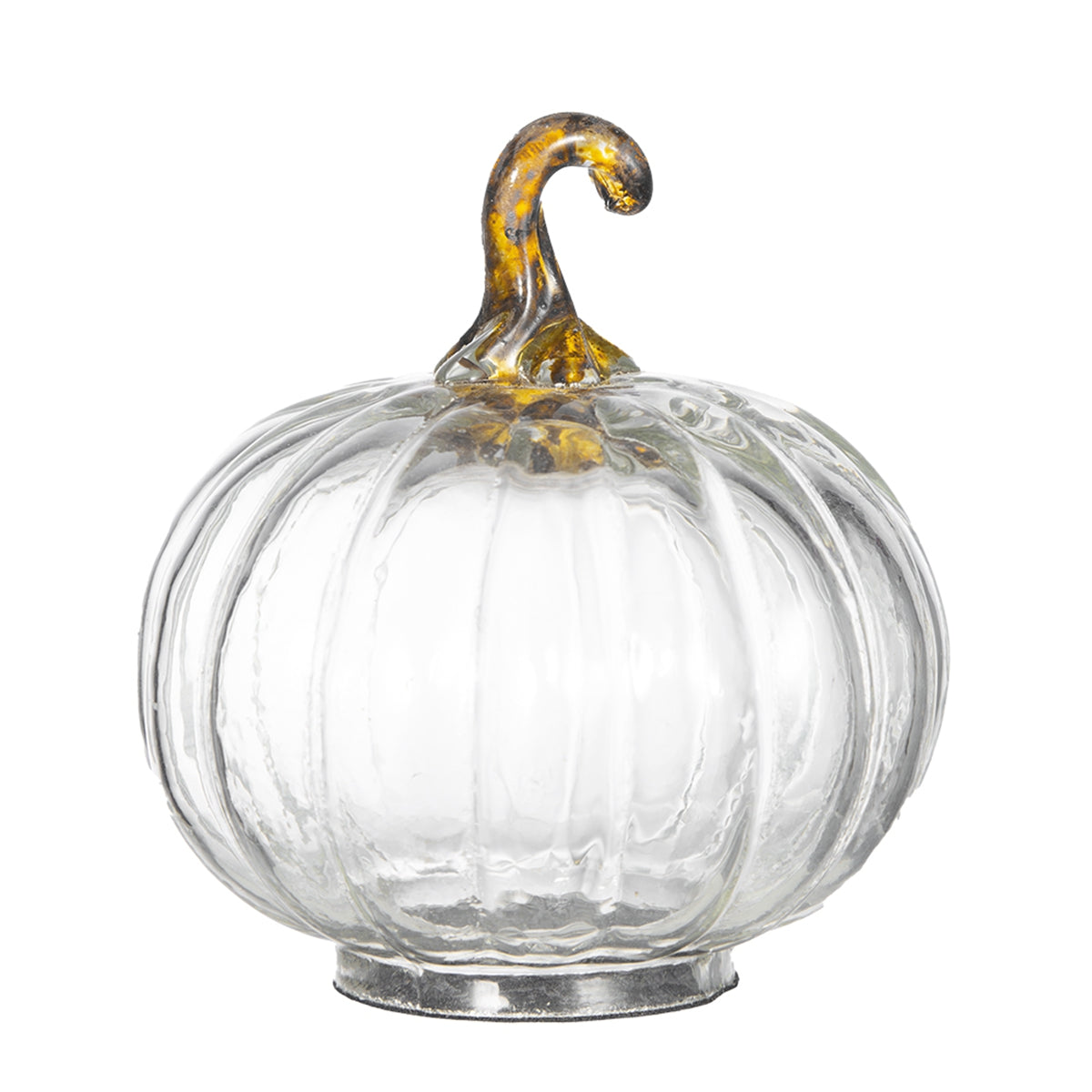 Set of 4 Clear Glass Pumpkins