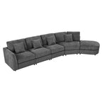 U_Style Modern 5-Seater Curved Modular Sectional Sofa