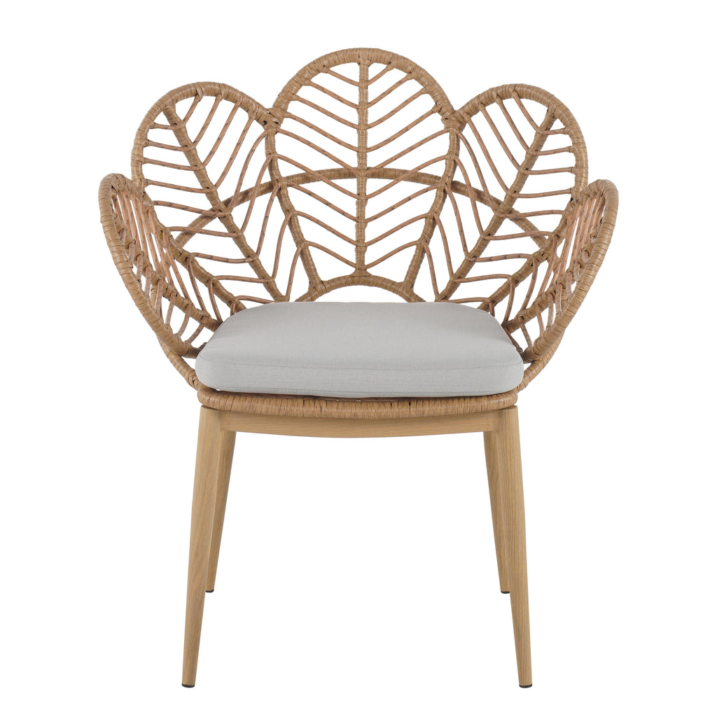 Kirk Outdoor Wicker Peacock Shape Papasan Style Chair