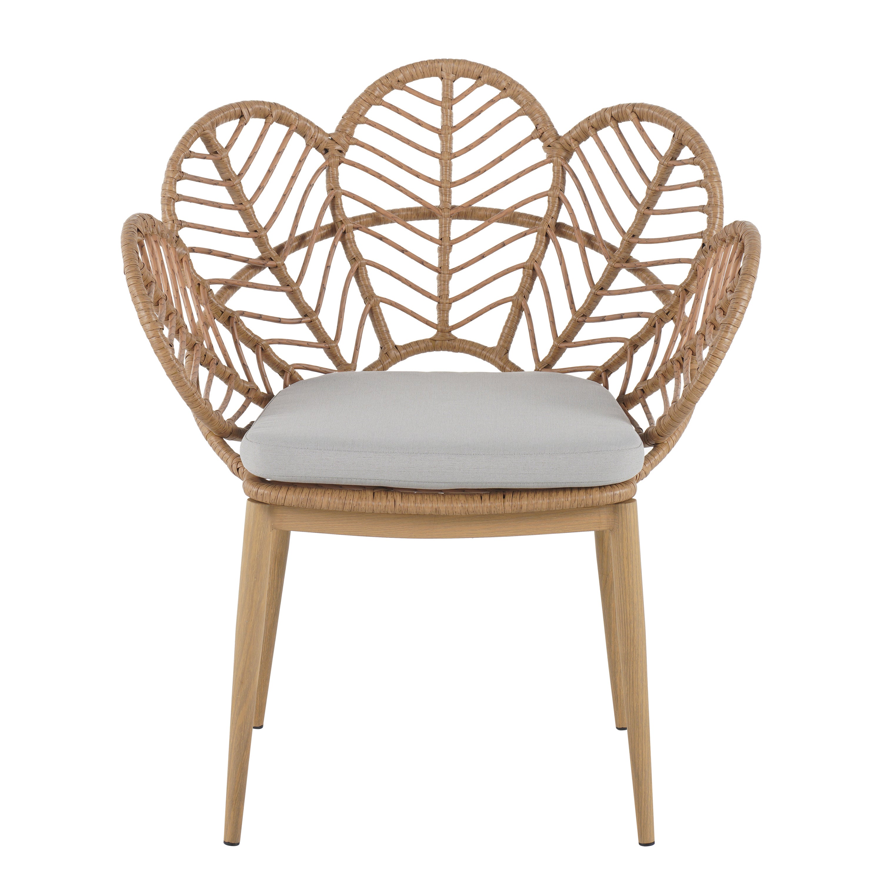 Kirk Outdoor Wicker Peacock Shape Papasan Style Chair