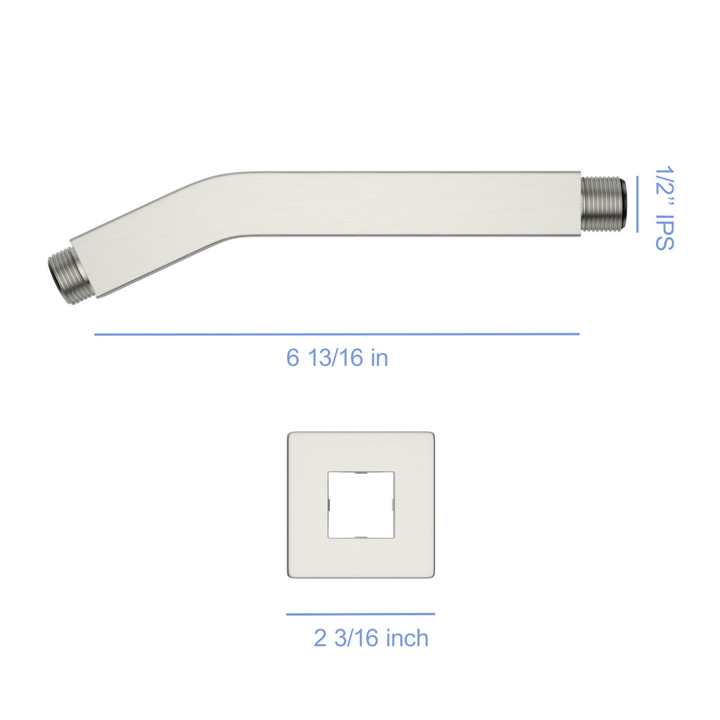 Brushed Nickel Shower Arm with Flange