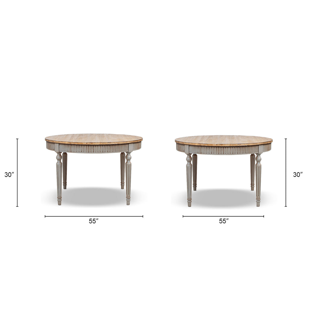 Colette 55" Reclaimed Wood Round Dining Table, Antique