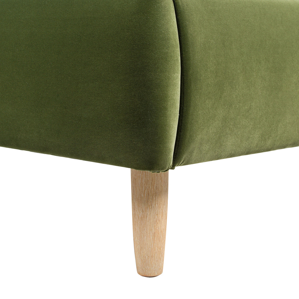 Roman Curved Headboard Upholstered Platform Bed, King, Olive