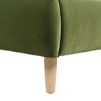 Roman Curved Headboard Upholstered Platform Bed, King, Olive