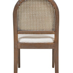 Panama 18.5" Curved Cane Rattan Side Dining Chair, Set of 2