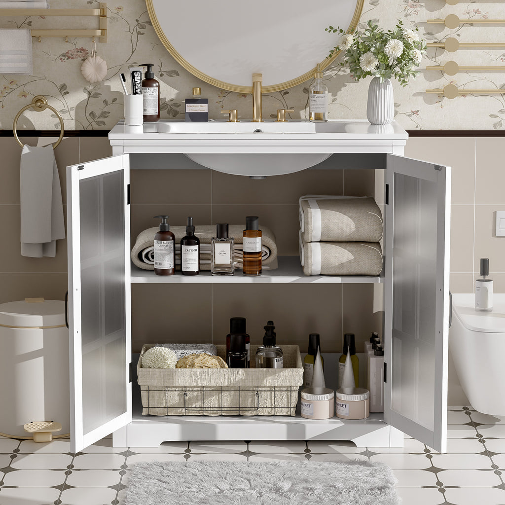 30" Modern Bathroom Vanity with Ceramic Sink
