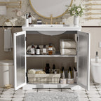 30" Modern Bathroom Vanity with Ceramic Sink