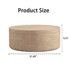 31.5'' Round Coffee Table with Mars Pattern for Living Room