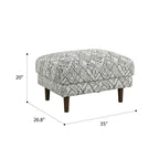 Black Abstract Ottoman
