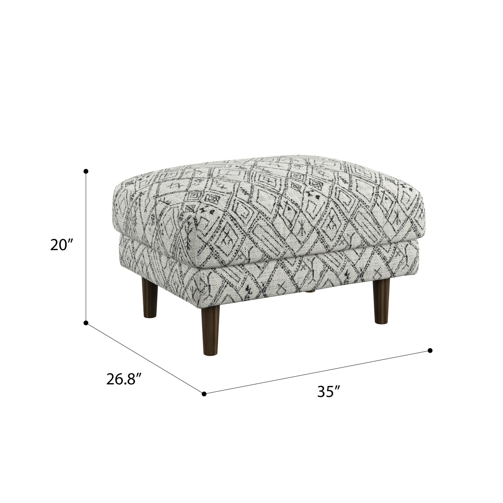 Black Abstract Ottoman