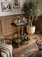 23.8x15.2x32.7" Metal Bar Cart