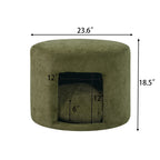 Green Pet Friendly Ottoman with Removable Pet Cushion