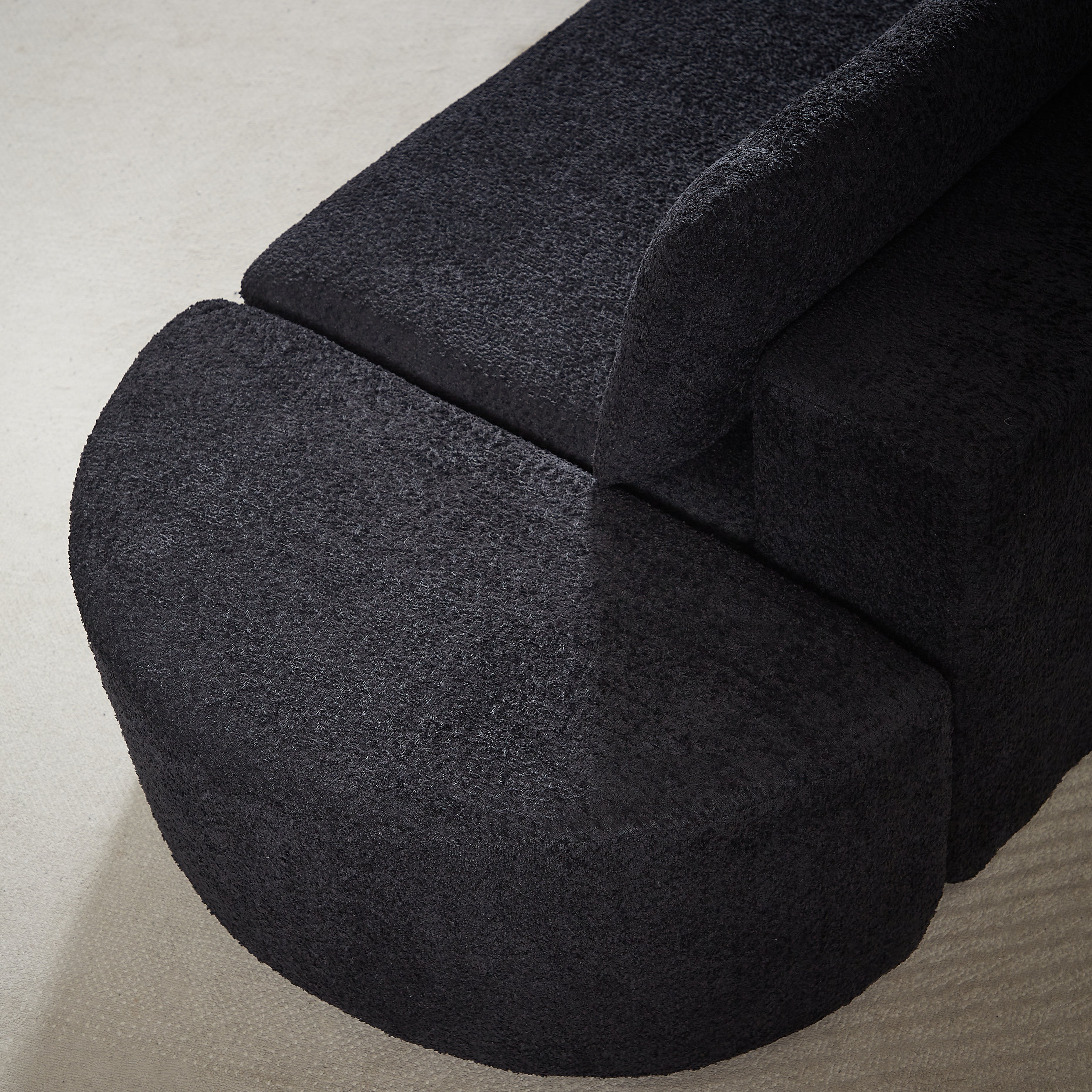 106.3-Inch V-Shaped Modular Sofa Set in Chenille Fabric