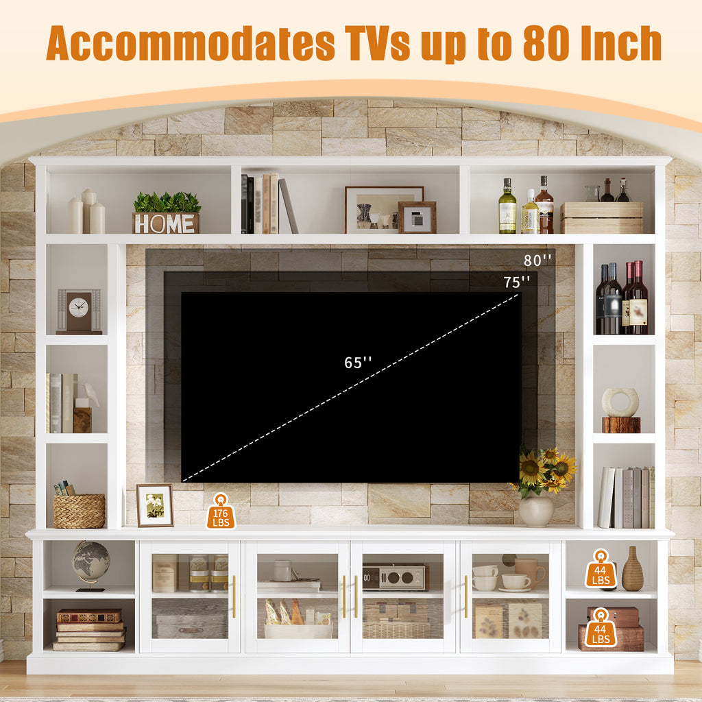 All-in-One Modern Entertainment Center for TVs Up to 80"