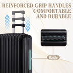 3 Piece ABS Spinner Wheel Luggage Set in Black
