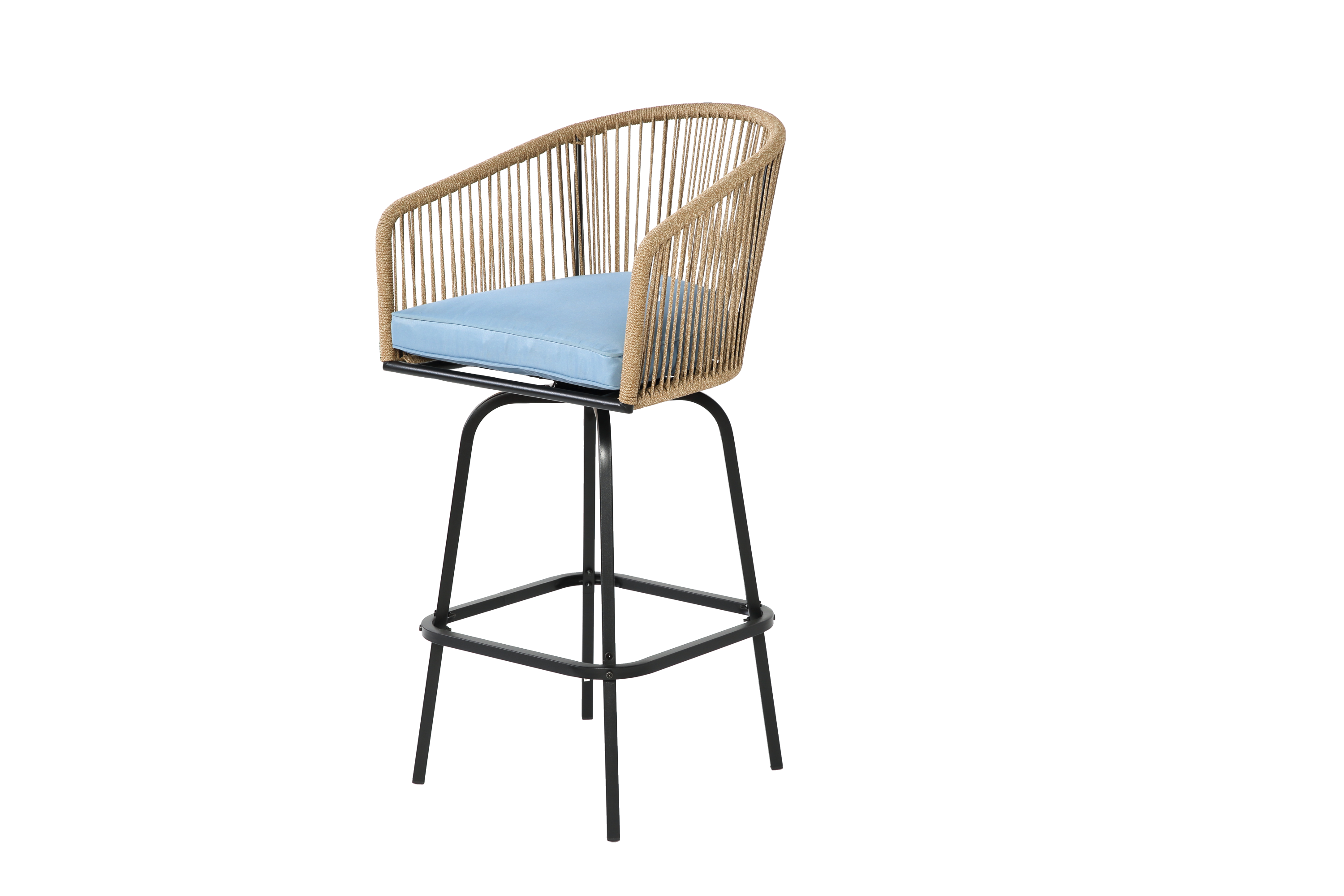 Outdoor Bar Stools Set of 4 with Armrests and Backrest