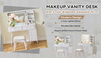 Modern Makeup Vanity Desk with LED Lights & Mirror