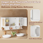 55 Inch Mirror Medicine Cabinet with Open Shelves