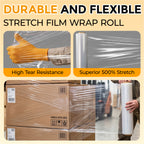 Stretch Wrap Stretch Film Roll - 1000ft Industrial Strength