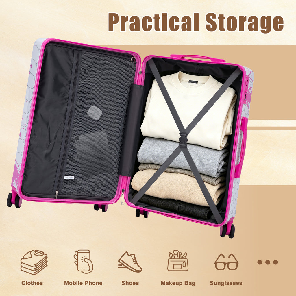 20"/24"/28" 3-Piece PC Spinner Wheel Luggage Set