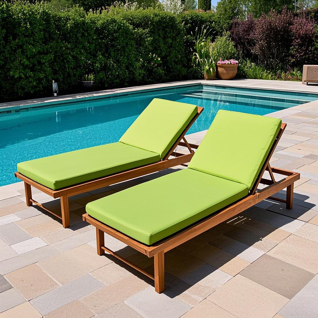 2PCS Set Outdoor Lounge Chair Cushion Replacement - Apple