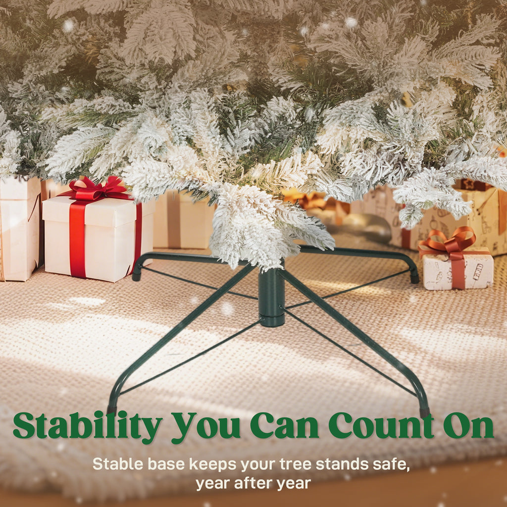 HOMCOM 7.5 ft Frosted Christmas Tree with Realistic Branches