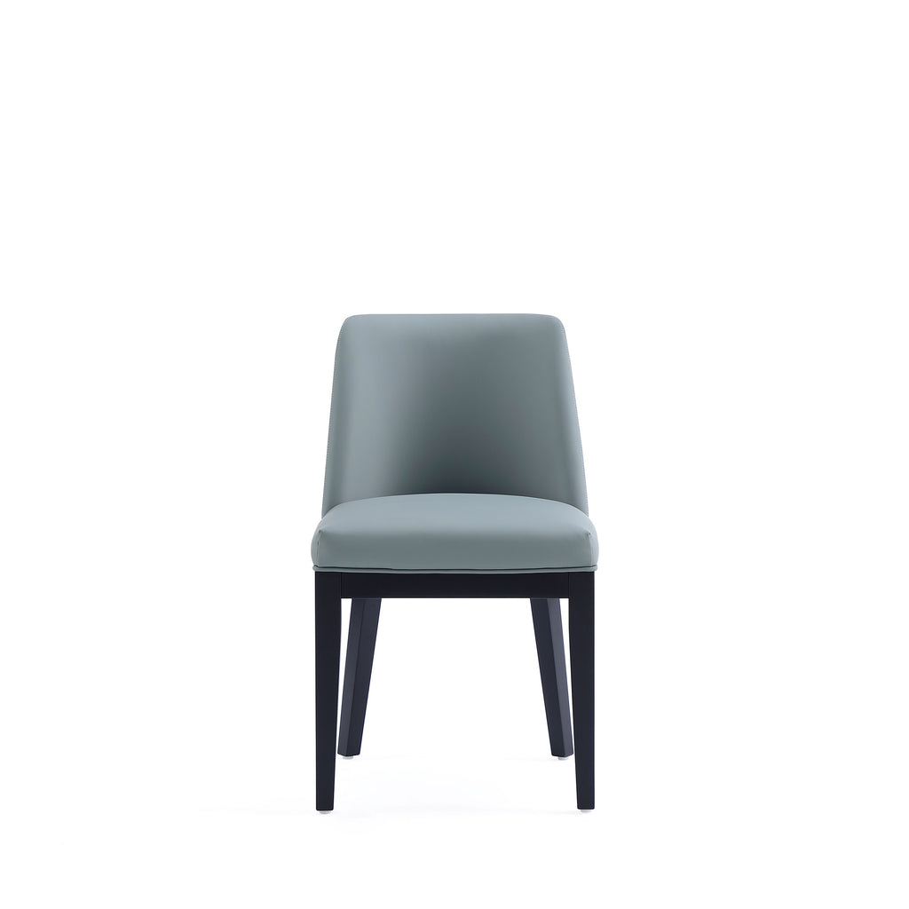 Gansevoort Wood Vegan Leather Dining Chair in Pewter - Set of 2