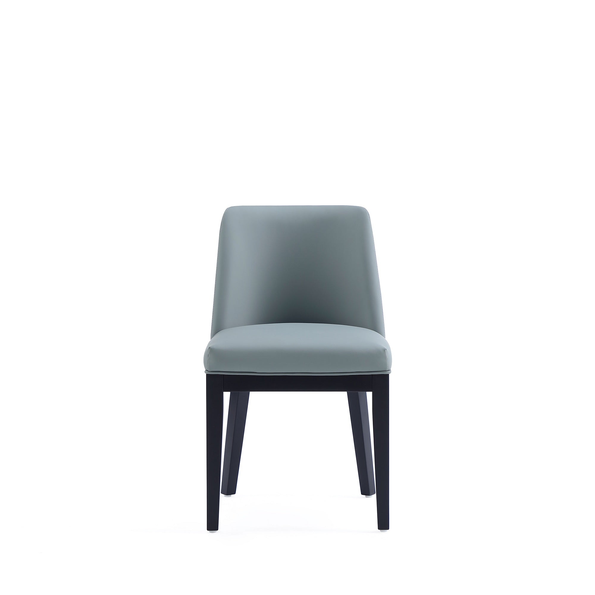 Gansevoort Wood Vegan Leather Dining Chair in Pewter - Set of 2