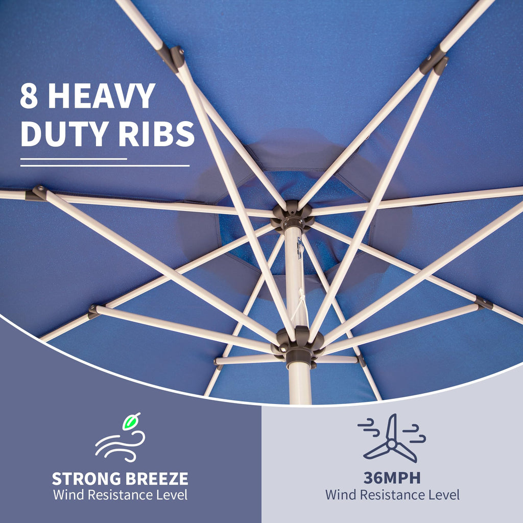 10FT Patio Umbrella with Push Button Tilt and Crank