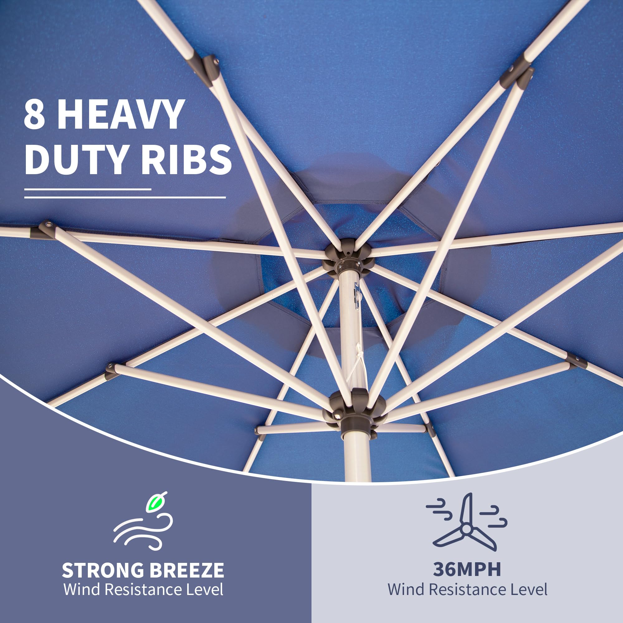 10FT Patio Umbrella with Push Button Tilt and Crank