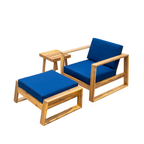 U_STYLE Acacia Wood Outdoor Lounge Set - Chair and Ottoman
