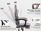 Ergonomic Gaming Chair with Footrest and Massage Lumbar Support