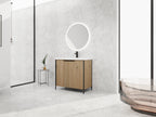 36" Freestanding Bathroom Vanity with Resin Sink & 2 Soft-Close Cabinet Doors