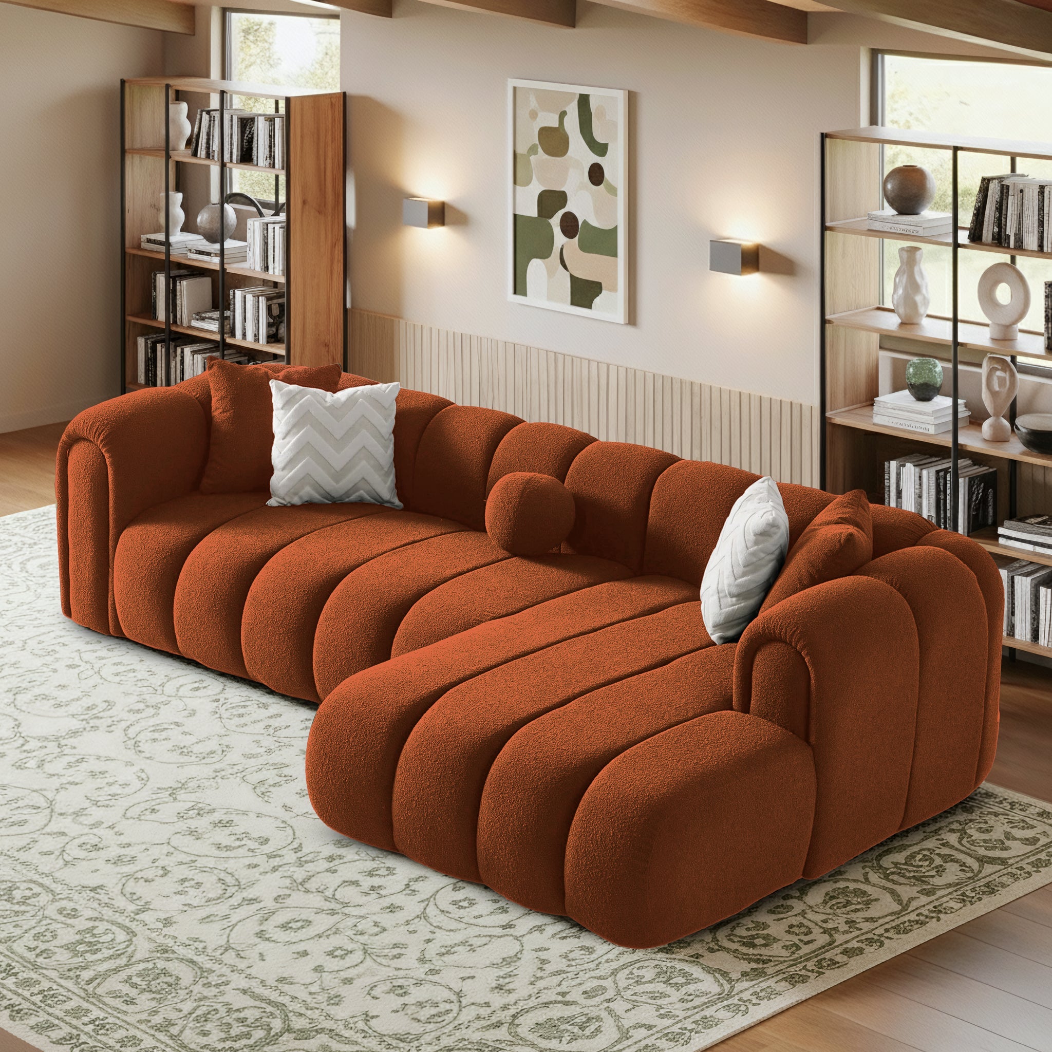 Beatrice Modern Tufted Burnt Sectional
