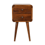 Soli Wood Mini Chestnut Curved Nightstand