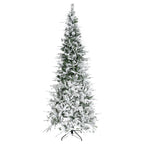 HOMCOM 9' Unlit Snow Flocked Pine Artificial Christmas Tree