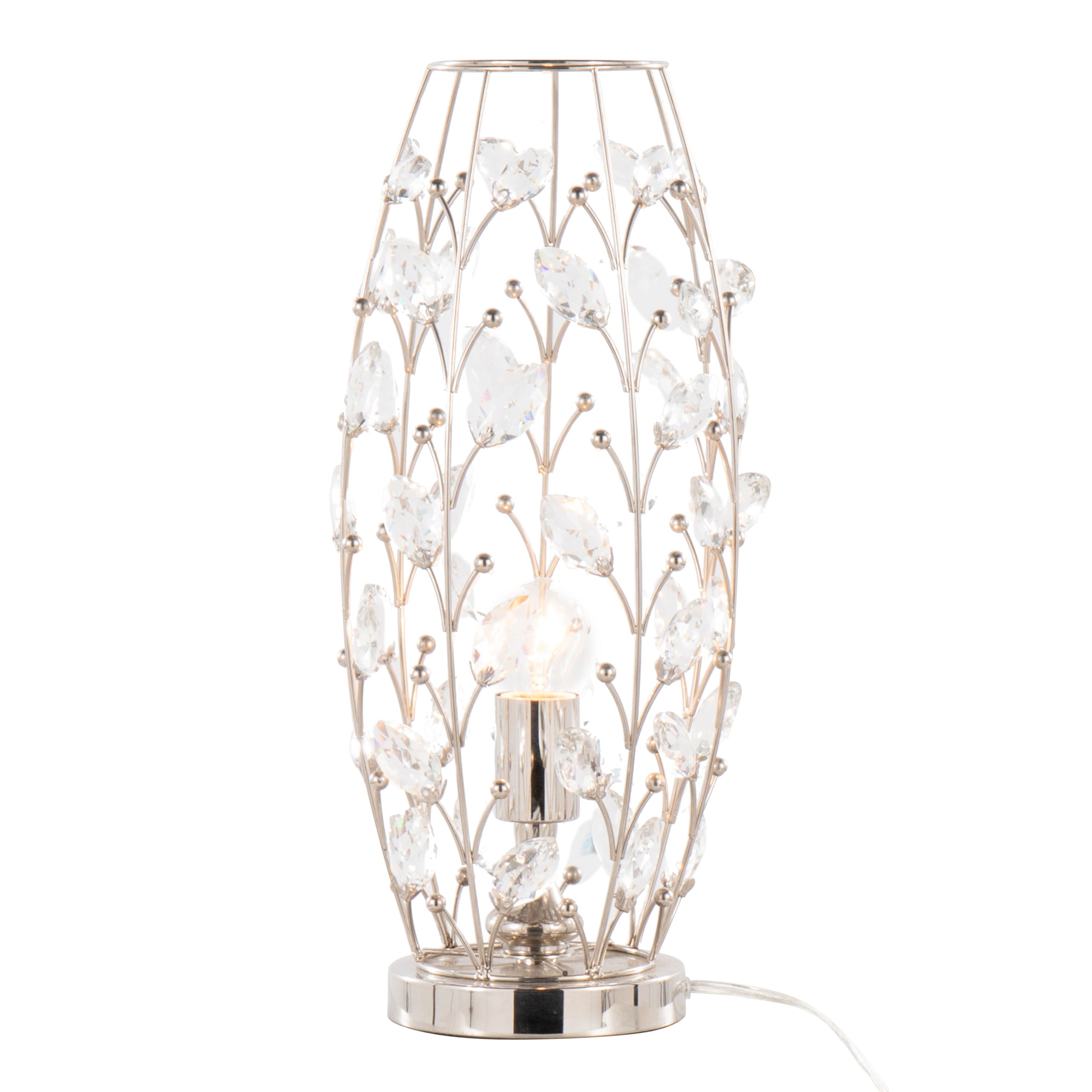 Crystal Buds 18" Contemporary Metal Uplight Lamp