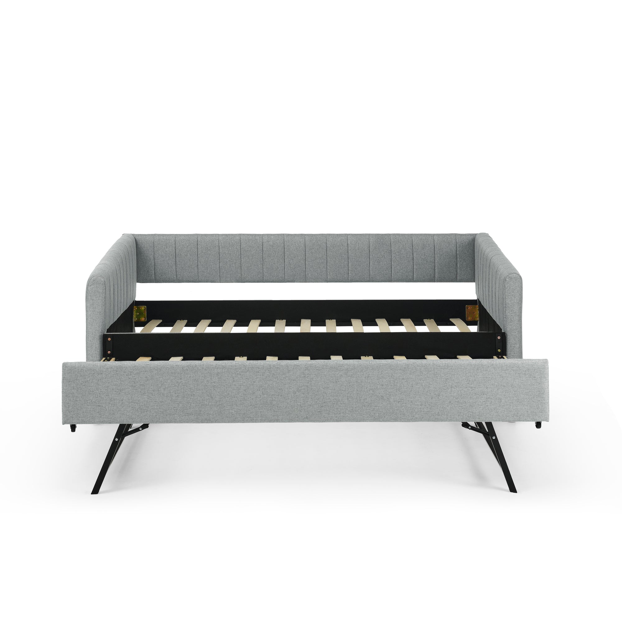 Twin Size Daybed with Trundle Upholstered Sofa Bed