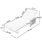 White Iron Outdoor Chaise Lounge