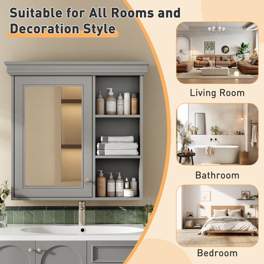 30'' x 28'' Bathroom Medicine Cabinet with Mirror