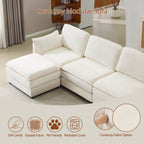 136" Plush Cloud 3-Seater Sofa