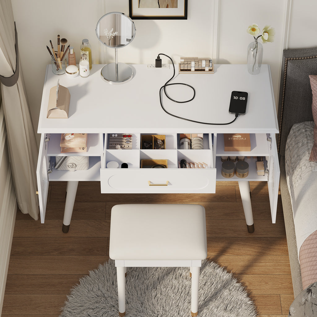 Elegant Vanity Makeup Table & Chair Set