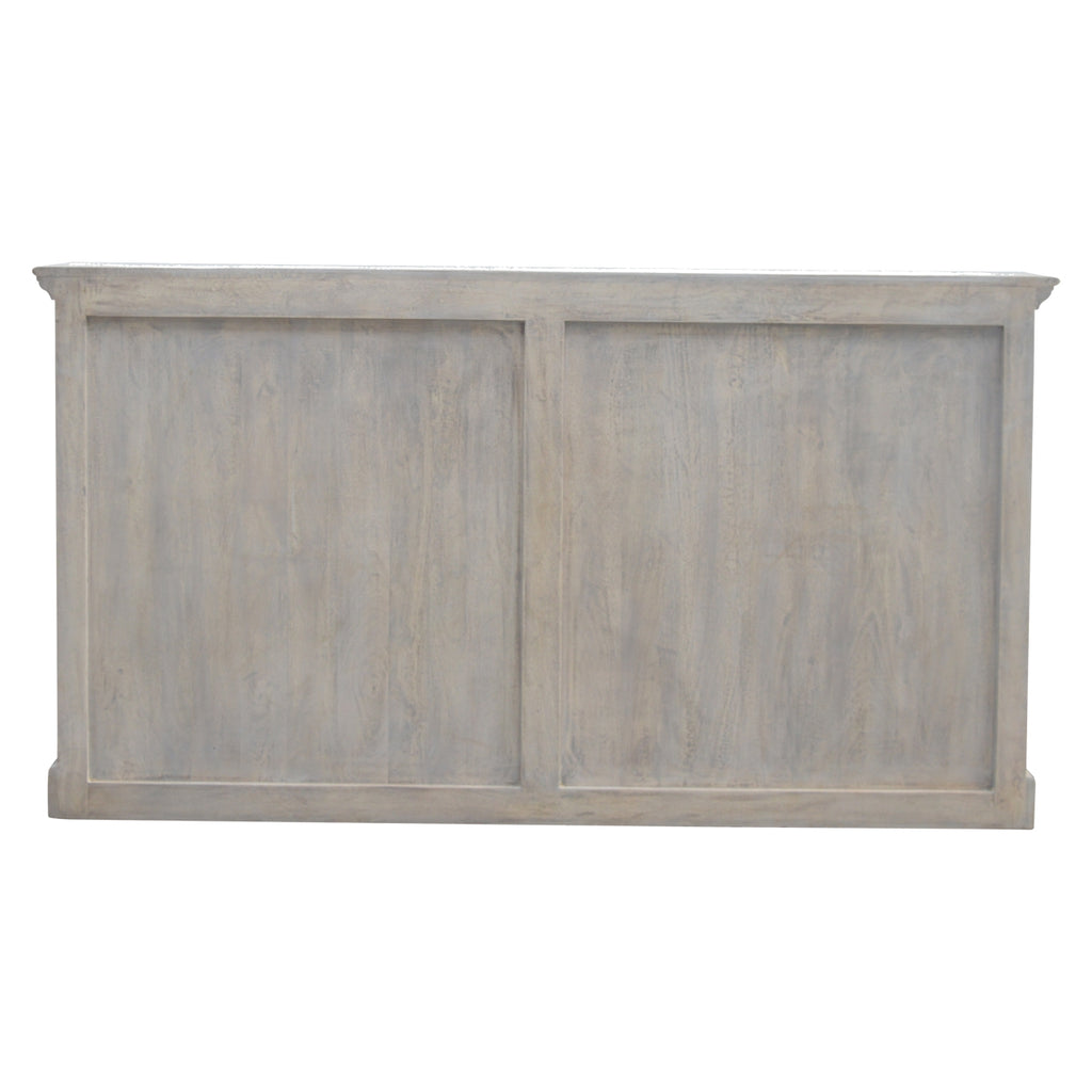 Solid Wood Stone Acid Wash Glazed Sideboard, 4 Drawers, 4 Shelves