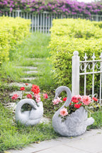 16.5x9x15.5" Mgo Swan Planter
