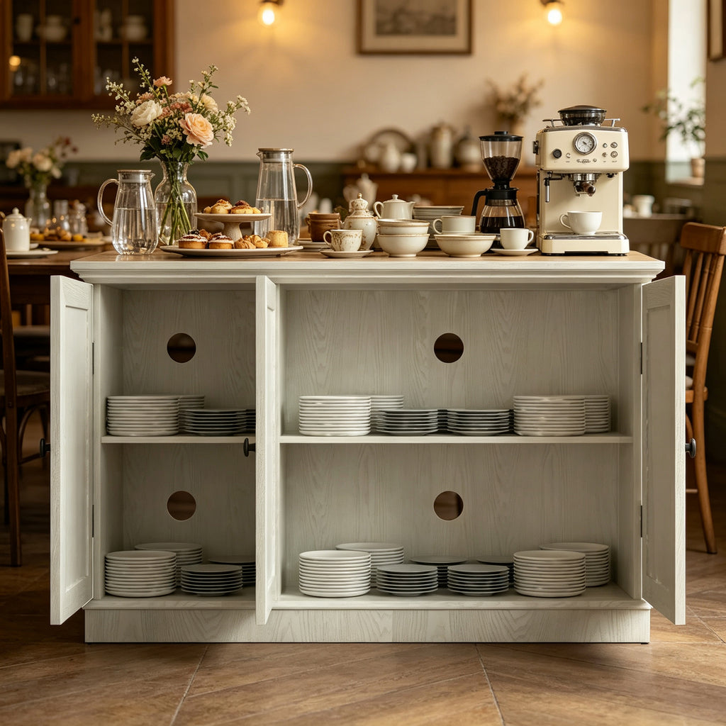 45" Wide Storage Cabinet with 3 Mirrored Acrylic Doors