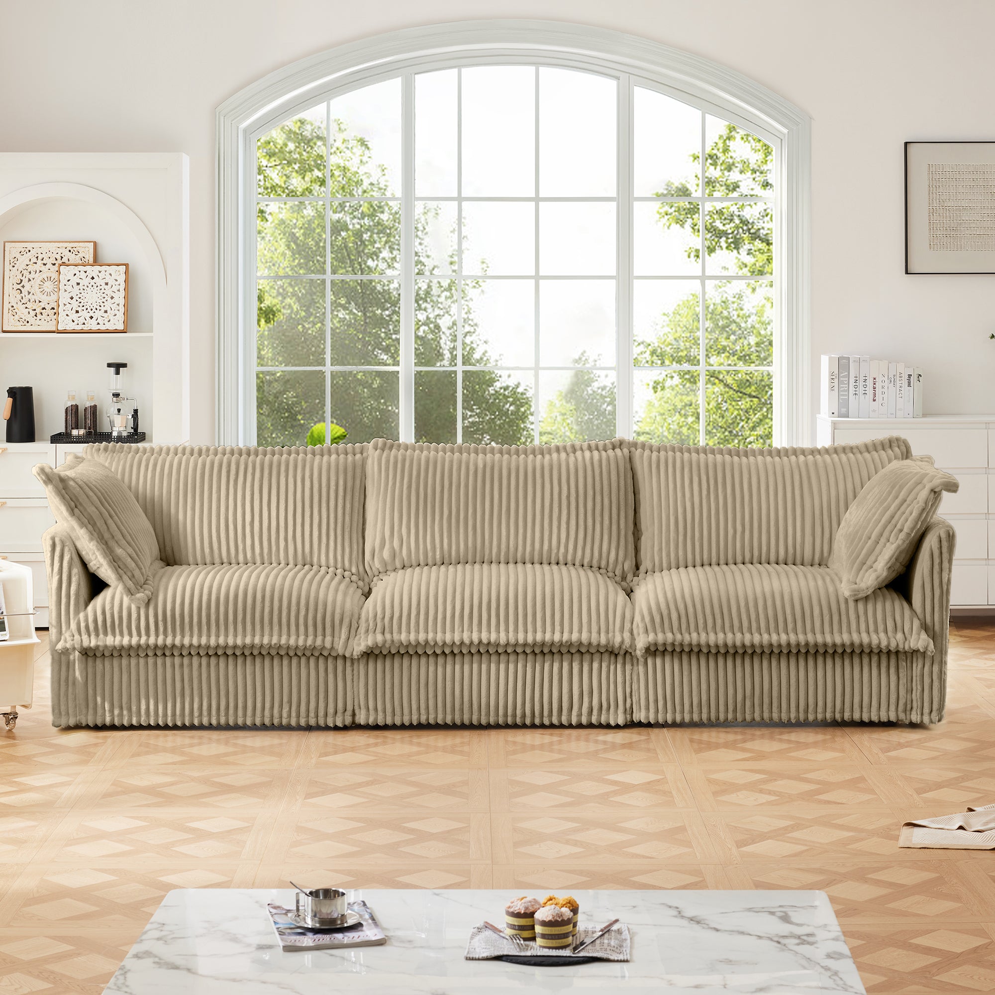 Slipcovered 3 Seater Sofa Couch